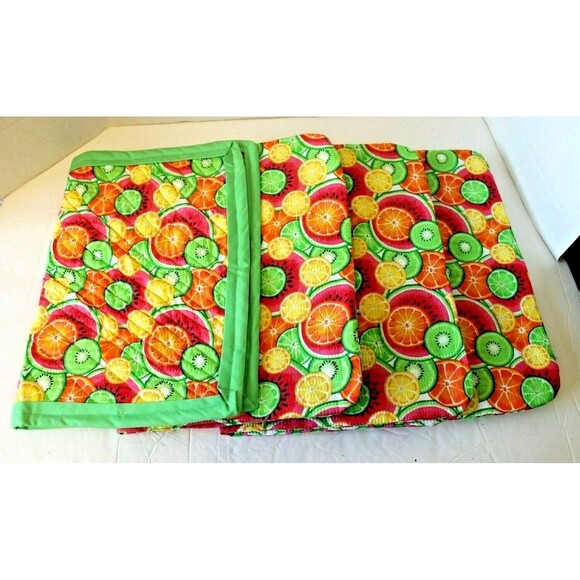 Placemats Vintage Set of 4 Green Yellow Red Watermelon Lemon Lime Table Mats - Picture 4 of 4